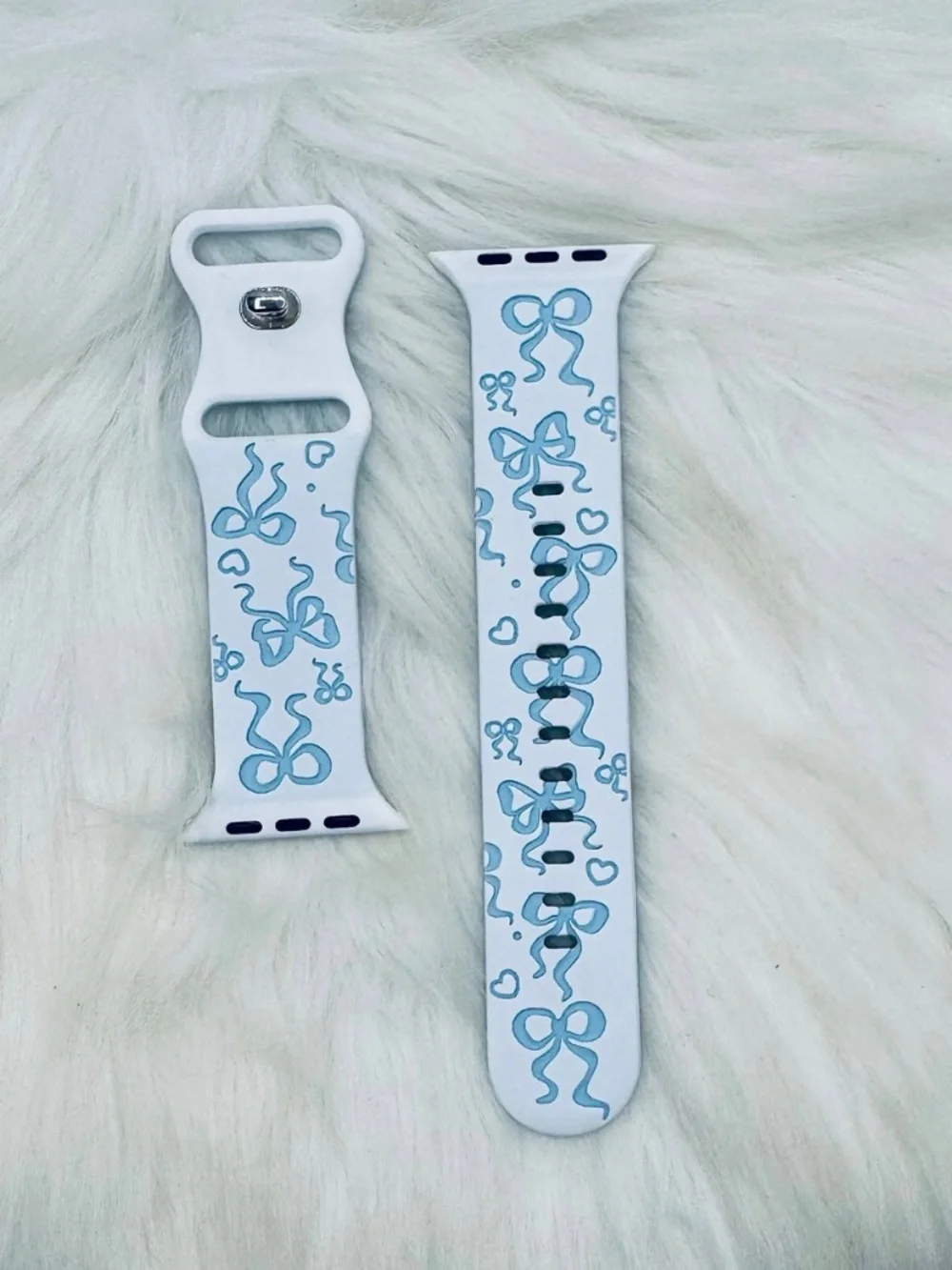 Berry Blue Bow Design Apple Watch Bands 42mm 44mm 45mm 49mm